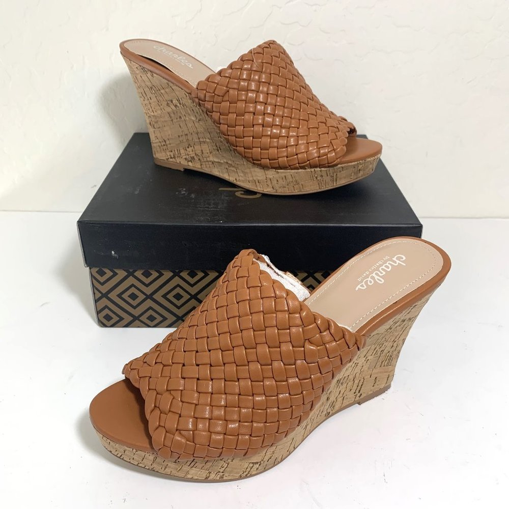 Charles by Charles David Lolli Wedge Sandals Woven Slip On Platforms Size 8 NEW